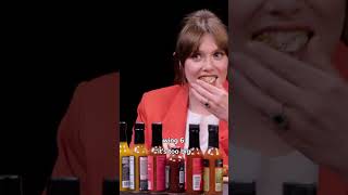 Elizabeth Olsens reaction to every wing on Hot Ones 💪 [upl. by Netloc]