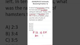 ASVABPiCAT Arithmetic Reasoning Practice Test Q Ratios acetheasvab with grammarhero afqt [upl. by Joaquin]