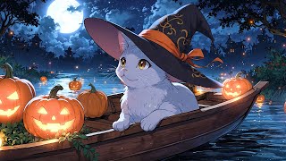 The Cutest Witchy Cat 🎃 Lofi Halloween Vibes 🎃 Night Lofi Song To Make You Feel Relaxed And Peaceful [upl. by Yroggerg861]