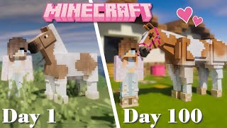 I Survived 100 Days in Minecraft  Horse Edition  Pinehaven [upl. by Ydneh762]