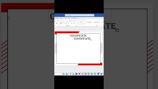 How to create a certificate design in Microsoft Word  shorts certificate msofficeword [upl. by Arvell]