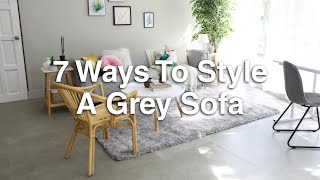 7 Ways To Style A Grey Sofa  MF Home TV [upl. by Hameean]