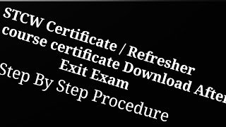 STCW Certificate Download ll Refresher course certificate Download ll NKS MARINER [upl. by Dumas]