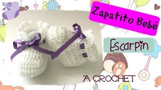 👟Zapatito bebé 03 meses tejidos a CROCHET👟 Shoes baby 03 months Crochet [upl. by Nevear]