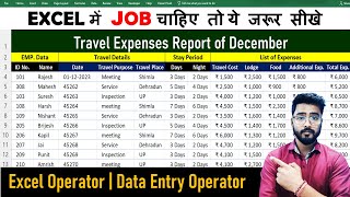 🔥 Travel Expense Report in Excel  Data Entry in Excel  MS Excel dataentry [upl. by Simpkins234]