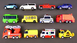 Learning Street Vehicles for Kids 1 with Hot Wheels Matchbox Tomica Cars and Trucks Tayo [upl. by Crocker]