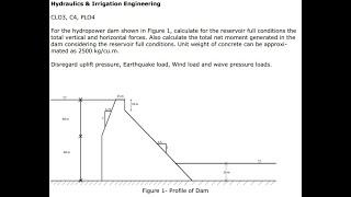 Dam analysis and design solving an example on earthquack forces stresses and stability part 2 [upl. by Trev933]