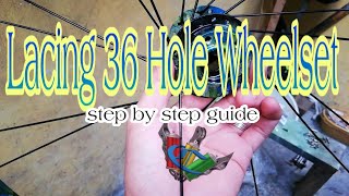 How To Lace 36 Hole Wheelset Step By Step  How To Build A Wheel  Paano Bumuo Ng 36 Hole Wheelset [upl. by Annayk]