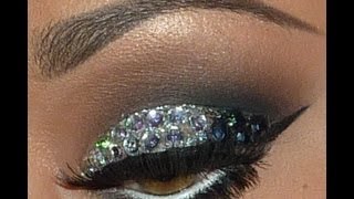 Smokey Eye Makeup Using Rhinestones [upl. by Suiddaht131]