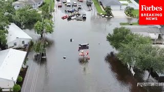 AERIAL VIEW Tropical Storm Debby Leaves Behind Extensive Flooding In Sarasota Florida [upl. by Mosra]