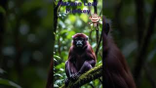 Maroon Leaf Monkey FUN FACT animalsshorts fun FACT [upl. by Idnal355]