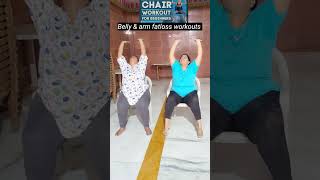 Chair workouts to burn belly sidewaist amp armfat yoganutrition fitnessmotivation chairworkout [upl. by Den906]