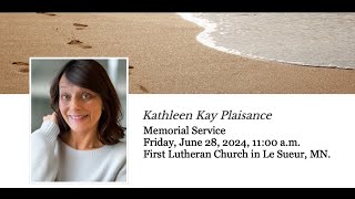 Kathleen Kay Plaisance Memorial Service  1100 am on June 28 2024 [upl. by Enuj]