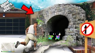 GTA 5  Franklin Enter In New Secret Tunnel Outside Franklin House Wall in GTA 5  GTA 5 mods [upl. by Nolak]