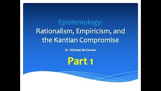 Epistemology Rationalism Empiricism Kant pt 1 [upl. by Larret]