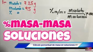 💥Calcular porcentaje MasaVolumen mv de una disolución⚗️ Fácil y Rápido  QUÍMICA [upl. by Nitsirt671]