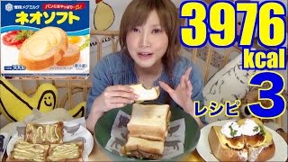 【MUKBANG】 Using NeopanRecipe To make quotIwate Gunma amp Kanagawaquot Prefectures dishes 2 Loaf 3976Kcal [upl. by Nelluc]