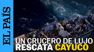 CANARIAS  Un crucero de lujo va al rescate de un cayuco en el Atlántico [upl. by Egas]