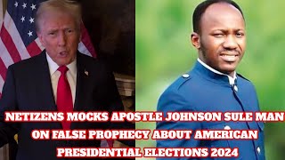 APOSTLE JOHNSON SULEMANS ALLEGED FALSE PROPHECY ABOUT AMERICAN PRESIDENTIAL ELECTION TRUMP HARRIS [upl. by Ettennej]