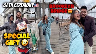 He is CITIZEN NOW😍🇺🇸ALLHAMDULLILAH ♥️ Or thand ny mat waja di Brooklyn bridge py 💨🥶🌉 [upl. by Iverson614]