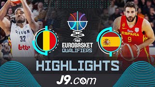 Belgium 🇧🇪 v Spain 🇪🇸  J9 Highlights  FIBA EuroBasket 2025 Qualifiers [upl. by Nnylrefinnej]