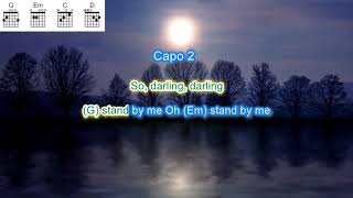 Stand by Me capo 2 by Ben E King play along with scrolling guitar chords and lyrics [upl. by Oscar268]