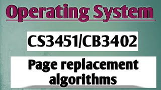 Page replacement algorithms in operating system tamil OS  Anna university reg2021 [upl. by Novyert158]