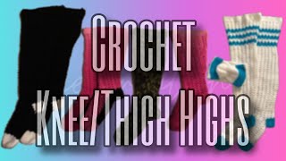 Crochet Knee High Socks  Crochet Thigh High Socks  DIY Yarn Socks  Crochet Winter DIY [upl. by Nadler]