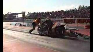 Top fuel drag bikes Pels def Gottenberg in Mantorp 2006 [upl. by Locke]