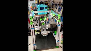 open source mod0 coreXY 3D printer with wireless extruder CAN  power transmitted via copper rails [upl. by Selij]