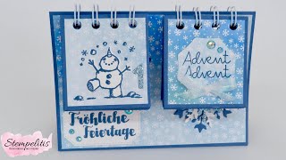 TischAdventskalender Schneeflockentraum mit Cinch  Stempelitis mit Produkten von Stampin Up [upl. by Yerrok]