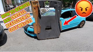 HOW TO REMOVE AND INSTALL HEADLINER IN GOLF GTI MK5MK4S3RS3SCIROCCOFULL DIY [upl. by Nyraa]