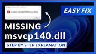 2024 How To Fix MSVCP140dll Missing or Not Found In Windows 111087 [upl. by Sesmar]