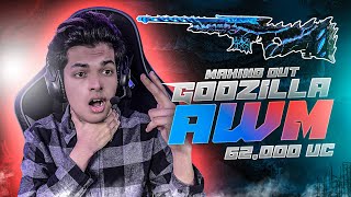 FULL MAXING OUT THE GODZILLA AWM  62000 UC SPIN  PUBG MOBILE [upl. by Yoo500]