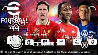 eFootball PES 2025 PPSSPP Camera Ps4 English Version Real Face amp Update Last Transfer Best Graphics [upl. by Lichter]