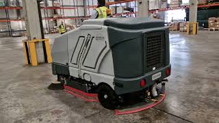 Nilfisk SC8000 Combination scrubber sweeper  warehouse cleaning [upl. by Nnayrrehs]