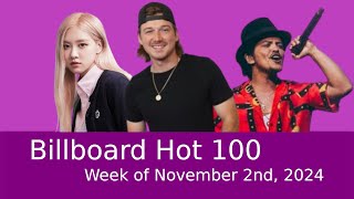 Billboard Hot 100  Week of November 2nd 2024 [upl. by Erdnua]