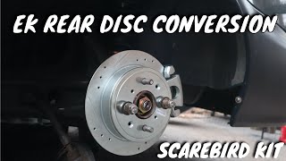 Installing The Scarebird Rear Disc Conversion Kit On My EK Civic [upl. by Atibat]