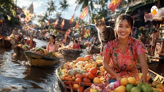 Damnoen Saduak Thailand🇹🇭 Experience the Authentic Thai Floating Market 4K HDR [upl. by Aseral556]