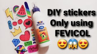 DIY stickers using paper and fevicolNo TapeNo Sticker Sheetstickers diy paperstickers fevicol [upl. by Airdna]