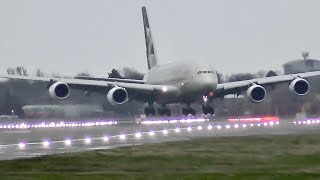 A380 Lands Sideways In Extreme Crosswind [upl. by Elyac676]