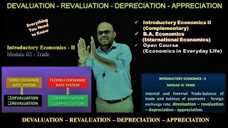 INTRODUCTORY ECONOMICS  II  MODULE III  DEVALUATION – REVALUATION – DEPRECIATION  APPRECIATION [upl. by Oderfliw]