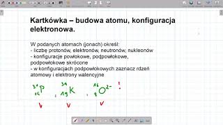 Kartkówka  budowa atomu konfiguracja elektronowa [upl. by Sanborne102]