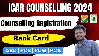 icar counselling registration 2024  icar ug counselling  icar rank card कैसे Download होगे icar [upl. by Esinej]