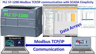 PLC S71200 Modbus TCP IP communication with SCADA sendreceived data arrays [upl. by Abbott]