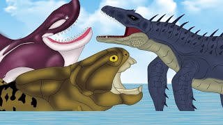 Dunkleosteus VS Mosaminus Rex VS killer Whale [upl. by Risa]