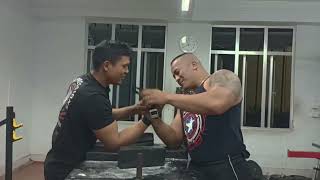 Arm Wrestling practice pull with Denic Lalruattluanga All India Champion [upl. by Risay]