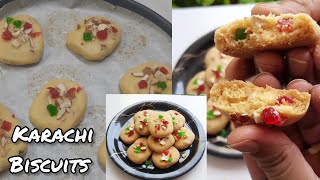 Karachi Biscuits Recipe  Tutifruti Biscuits [upl. by Nnylsia]