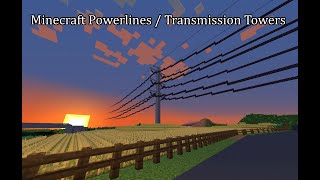 Minecraft Transmission Towers  Powerlines 345kv Tubular Towers [upl. by Chuipek]