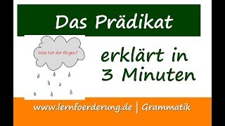 Satzglied Prädikat  erklärt in 3 Minuten [upl. by Angi806]